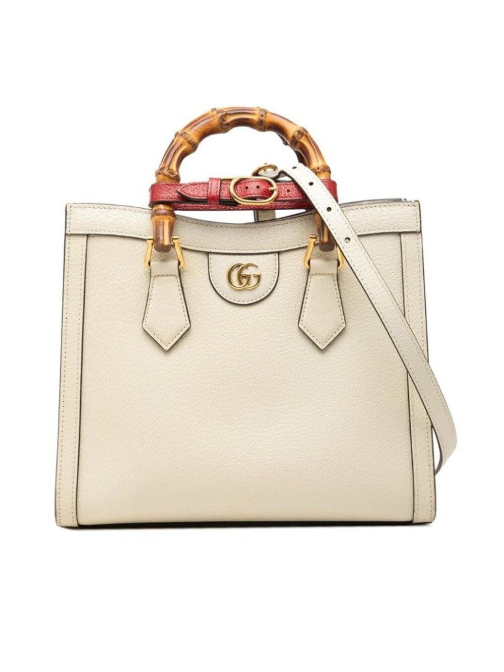 Gucci Bamboo Diana Small 2-Way Shoulder Bag Ivory Leather